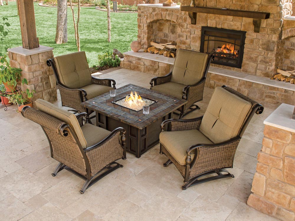 Outdoor Furniture with Fire Pit Table