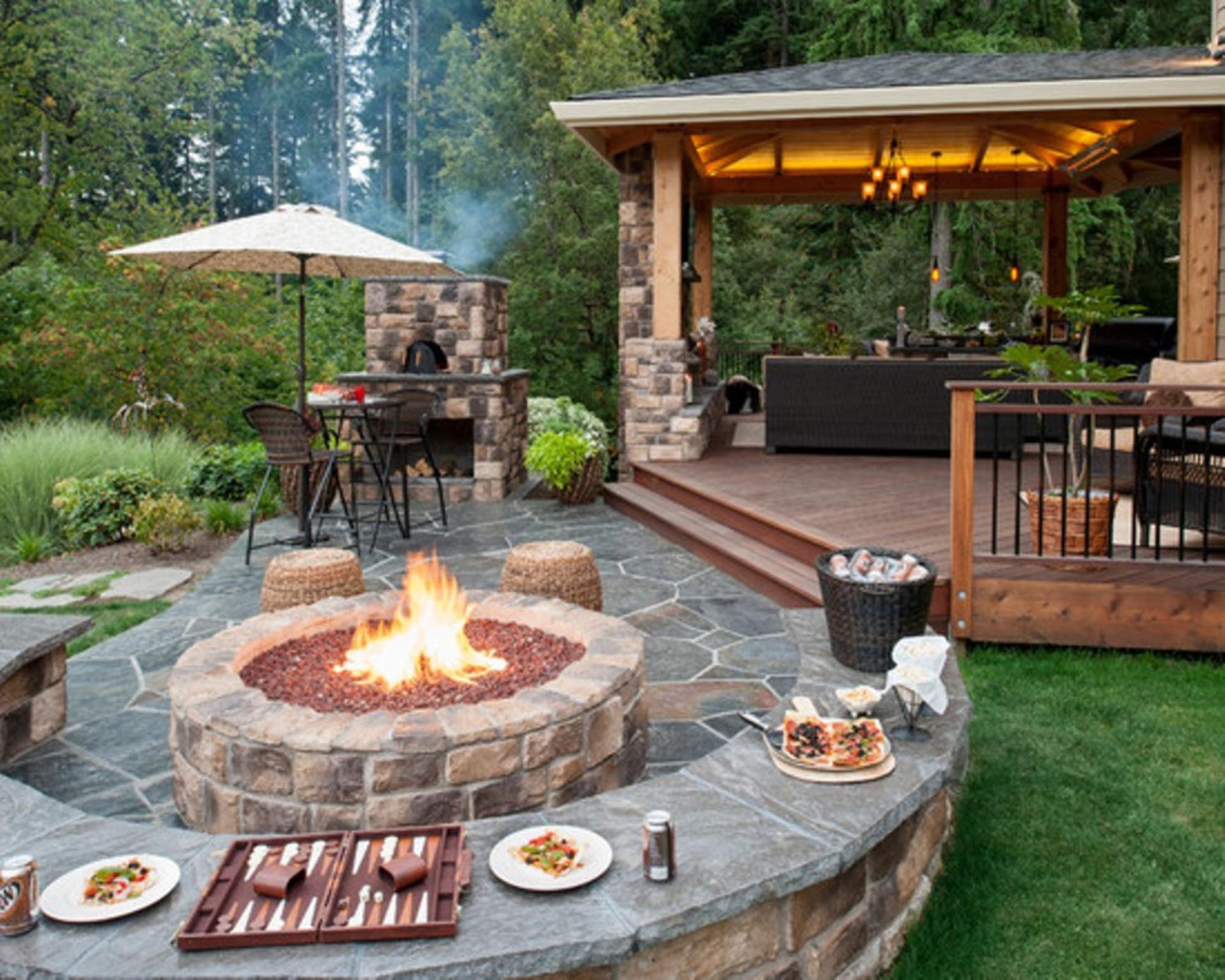 Patio Table With Fire Pit In Middle Fire Pit Design Ideas