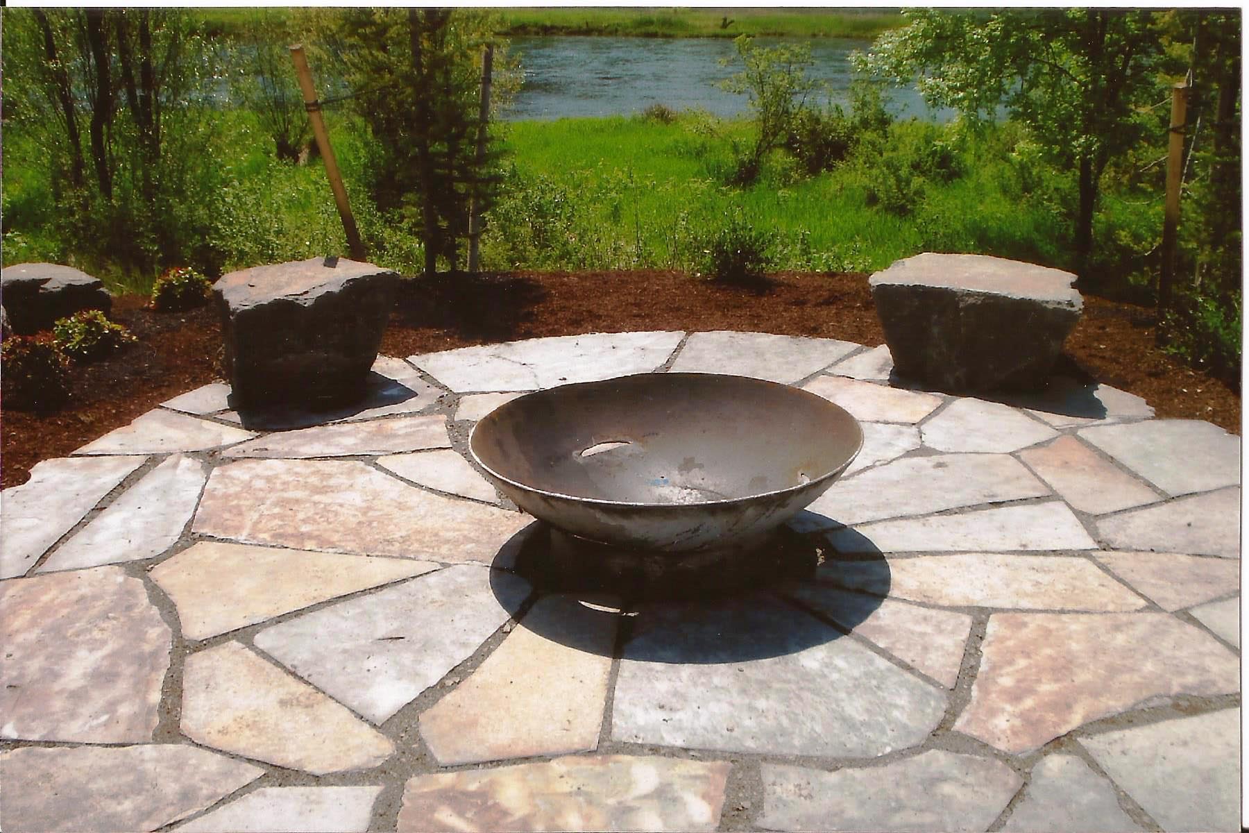 Paver Patio Designs with Fire Pit