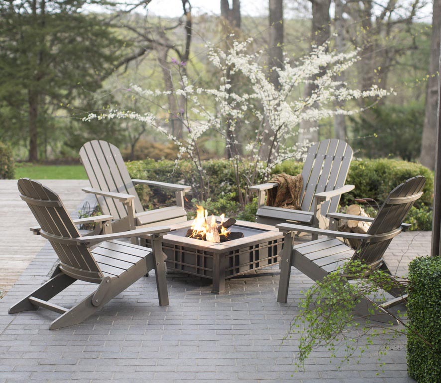 Adirondack Chairs Around Fire Pit