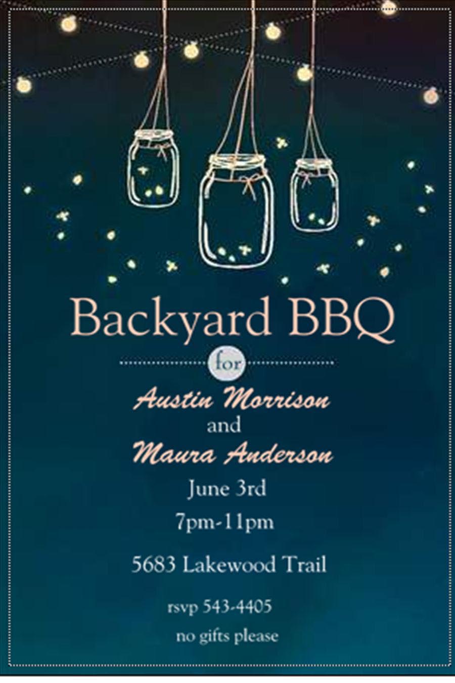 BBQ Engagement Party Invitations