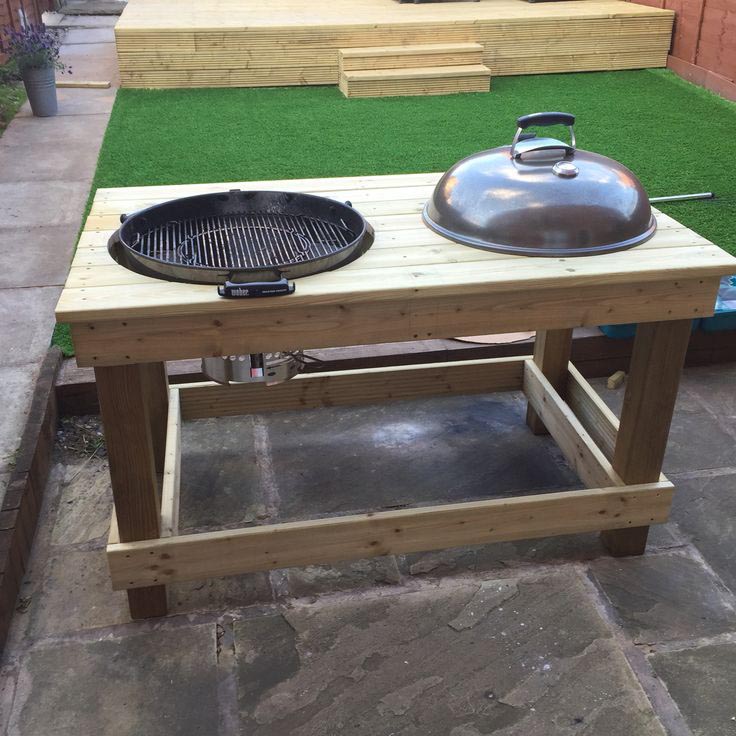 Bbq prep table can be of two types: inbuilt in the brick barbeque and 