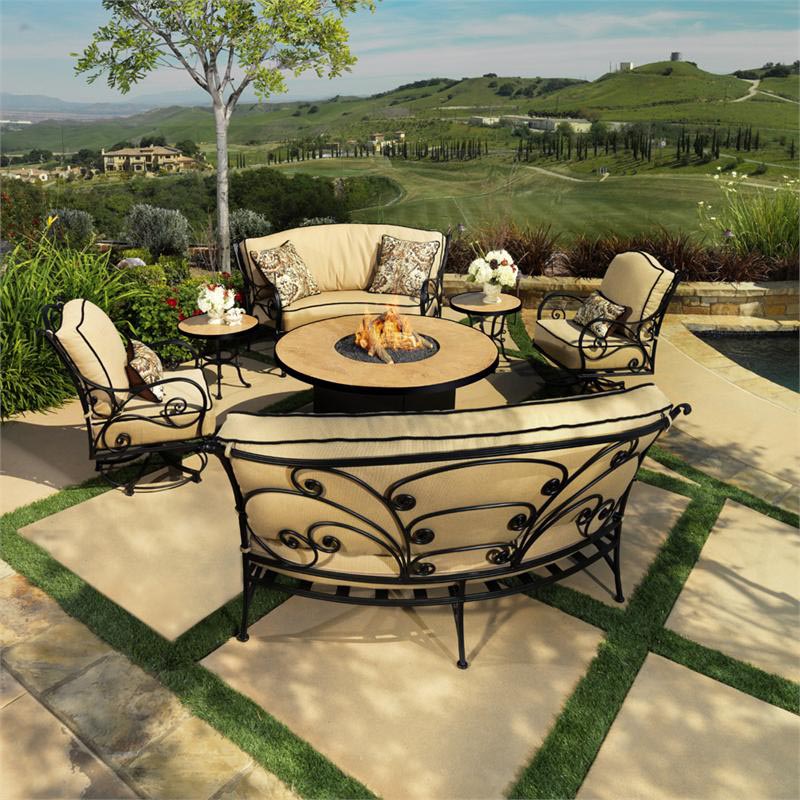 gas fire pit tables and chairs sets