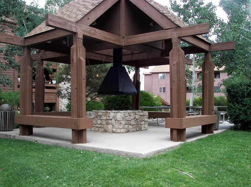 Gazebo With Fire Pit And Swings Mycoffeepot Org