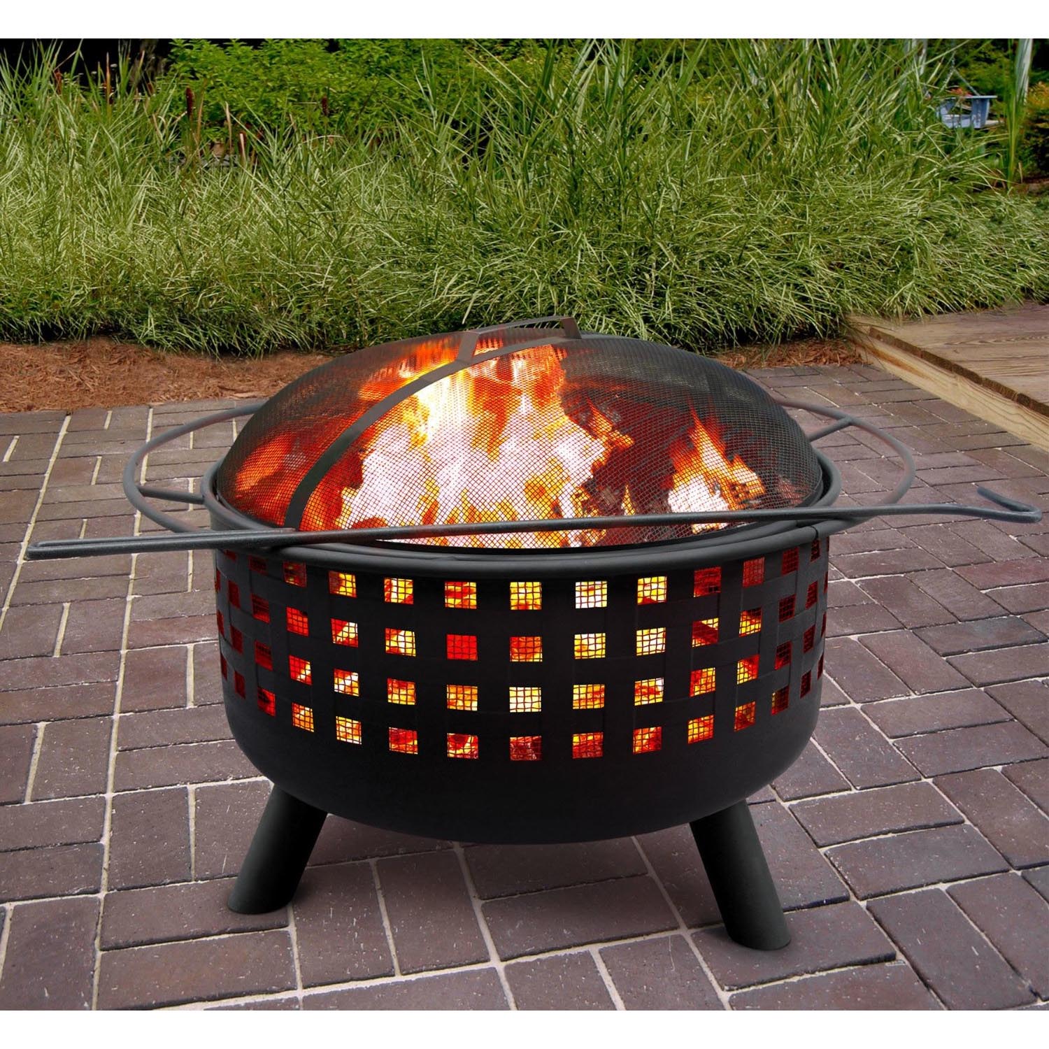 Propane Fire Pit with Square Ceramic Tiles 32