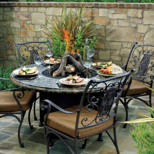 Patio Table with Fire Pit in Middle