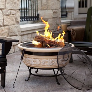 Portable Outdoor Fire Pit with Wheels