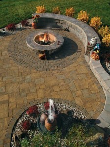 Stamped Concrete Fire Pit