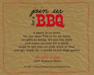 BBQ Birthday Party Invitation Wording