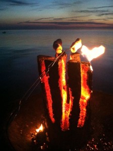 Lighting a Swedish Fire Log