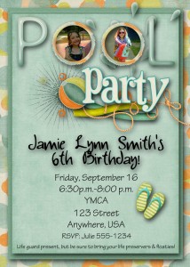 Pool Party BBQ Invitations